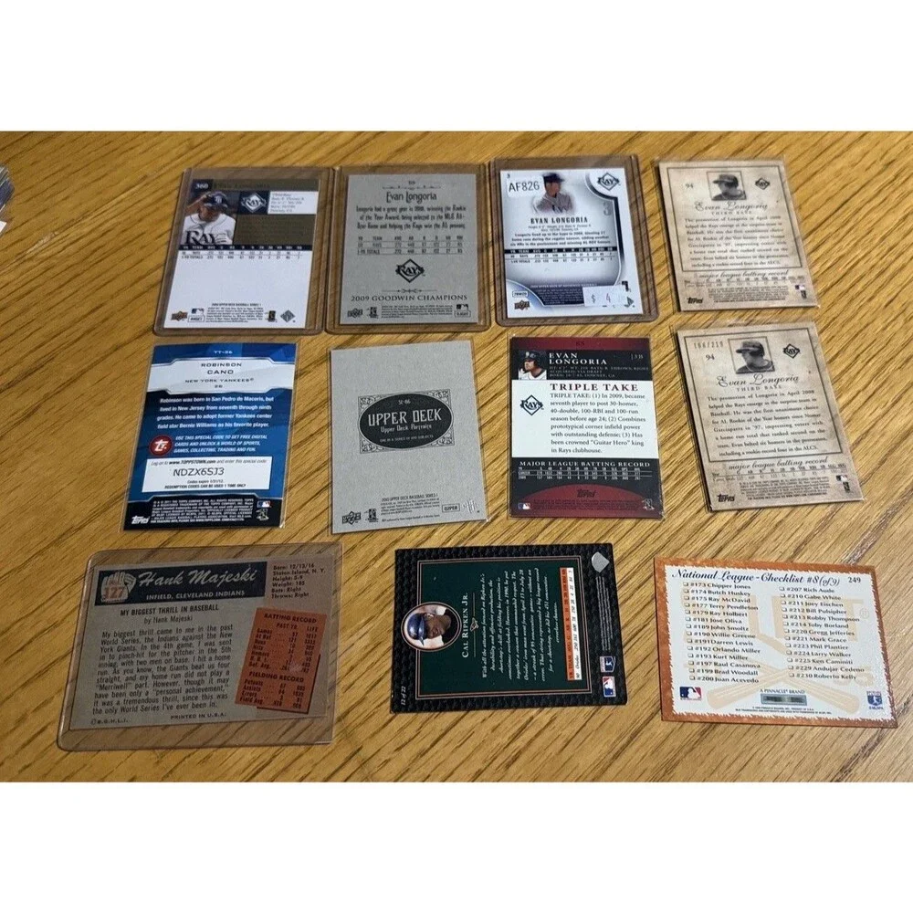 Evan Longoria Cal Ripken Jr Robinson Cano Vintage 11 Card Baseball Lot Ser /299